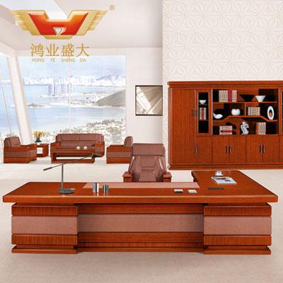 廠家直銷實(shí)木辦公家具 總裁臺(tái)HY-D鴻業(yè)3號(hào)